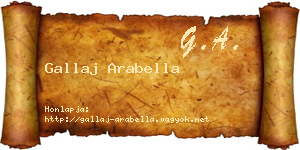Gallaj Arabella névjegykártya
